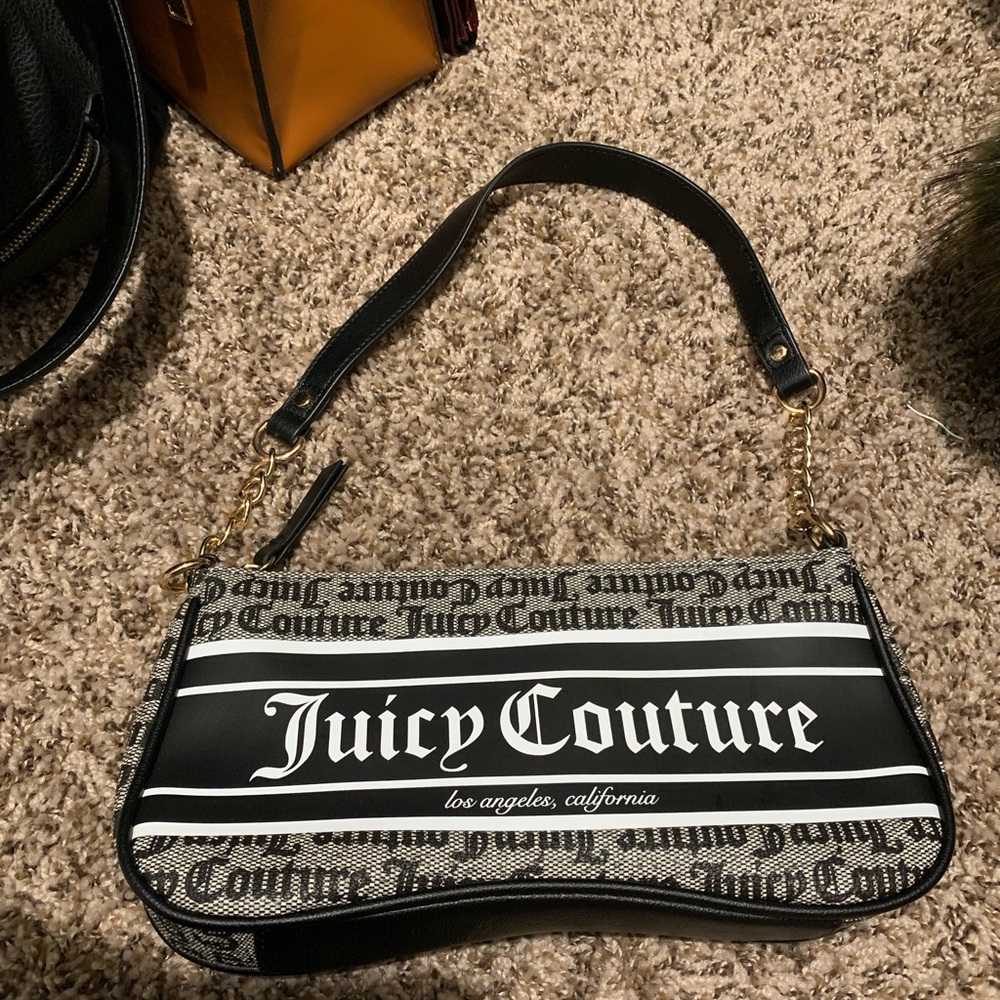 Juicy Couture Black and Gray Shoulder Bag